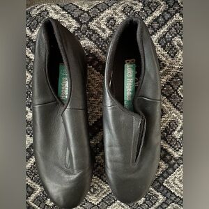 BLOCH Size Adult 8 1/2 Black Leather Slip-On Tap Dance Shoes
